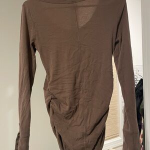 Elegant Brown Long Sleeve Top
